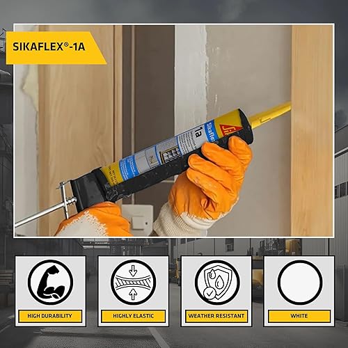 Miniatura 6 de AWF PRO Sikaflex 1a Kit - Sellador de hormigón y mampostería de poliuretano para superficies verticales y horizontales, flexible, sin hundimiento, 1