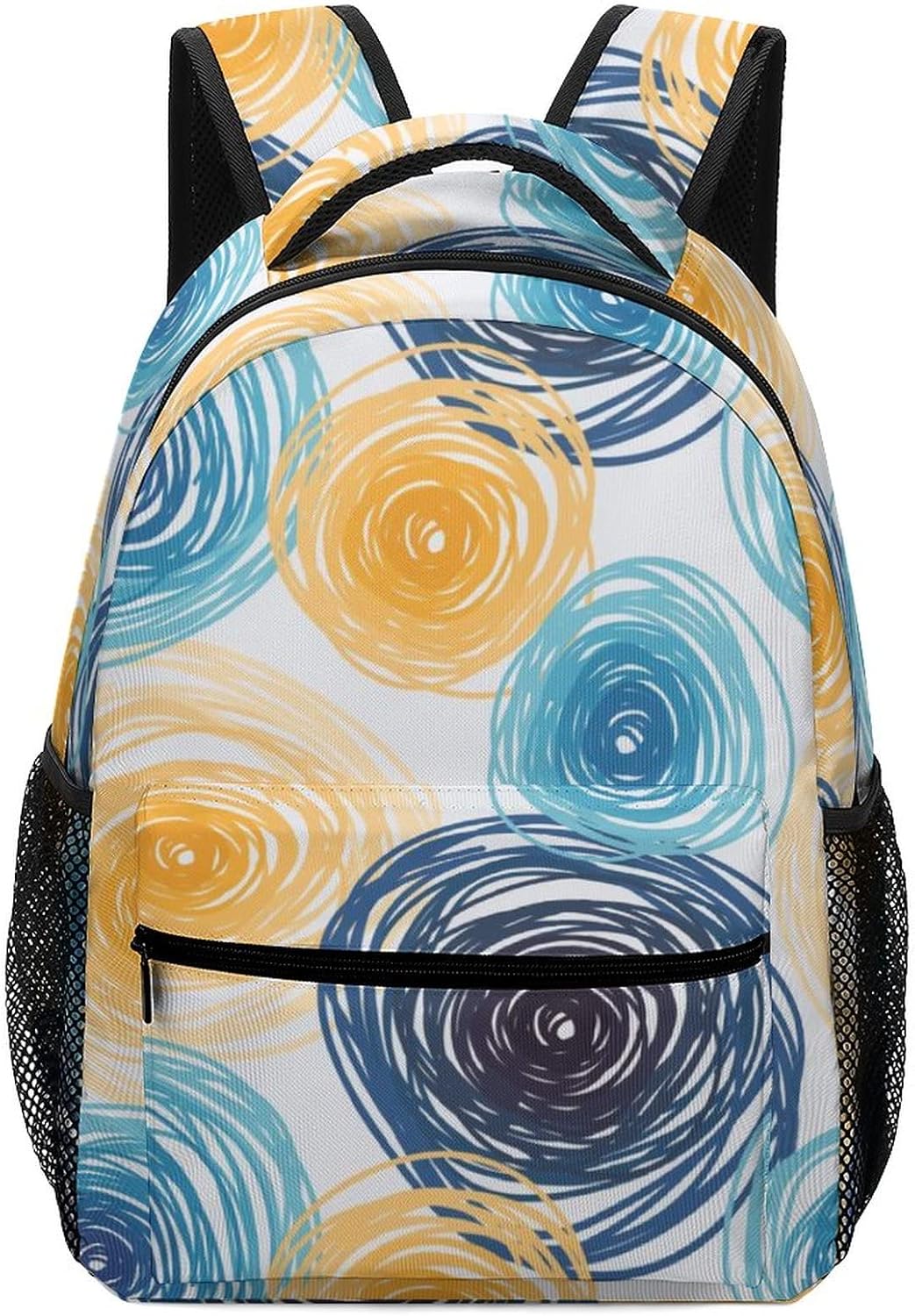 Mochila Casual Mujer Moda Bolsa Escolar Estampada Mochilas Infantiles Linda para Niñas y Niños Abstracción Redonda desordenada