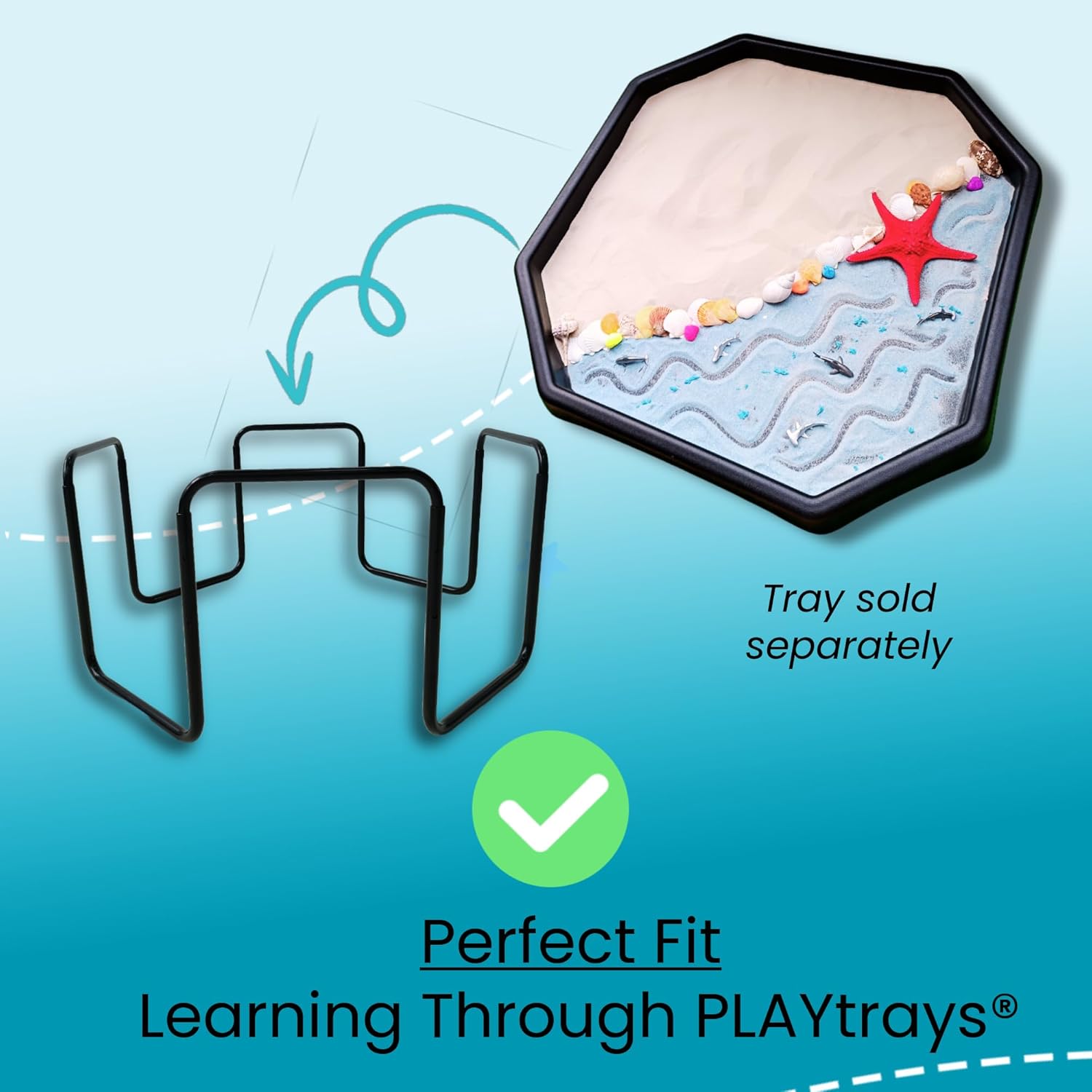 Learning Through PLAYtrays® Large Stand (Not Universal - BRAND-SPECIFIC FIT ONLY) Adjustable Height Sensory Play Table for 35.4" Tray
