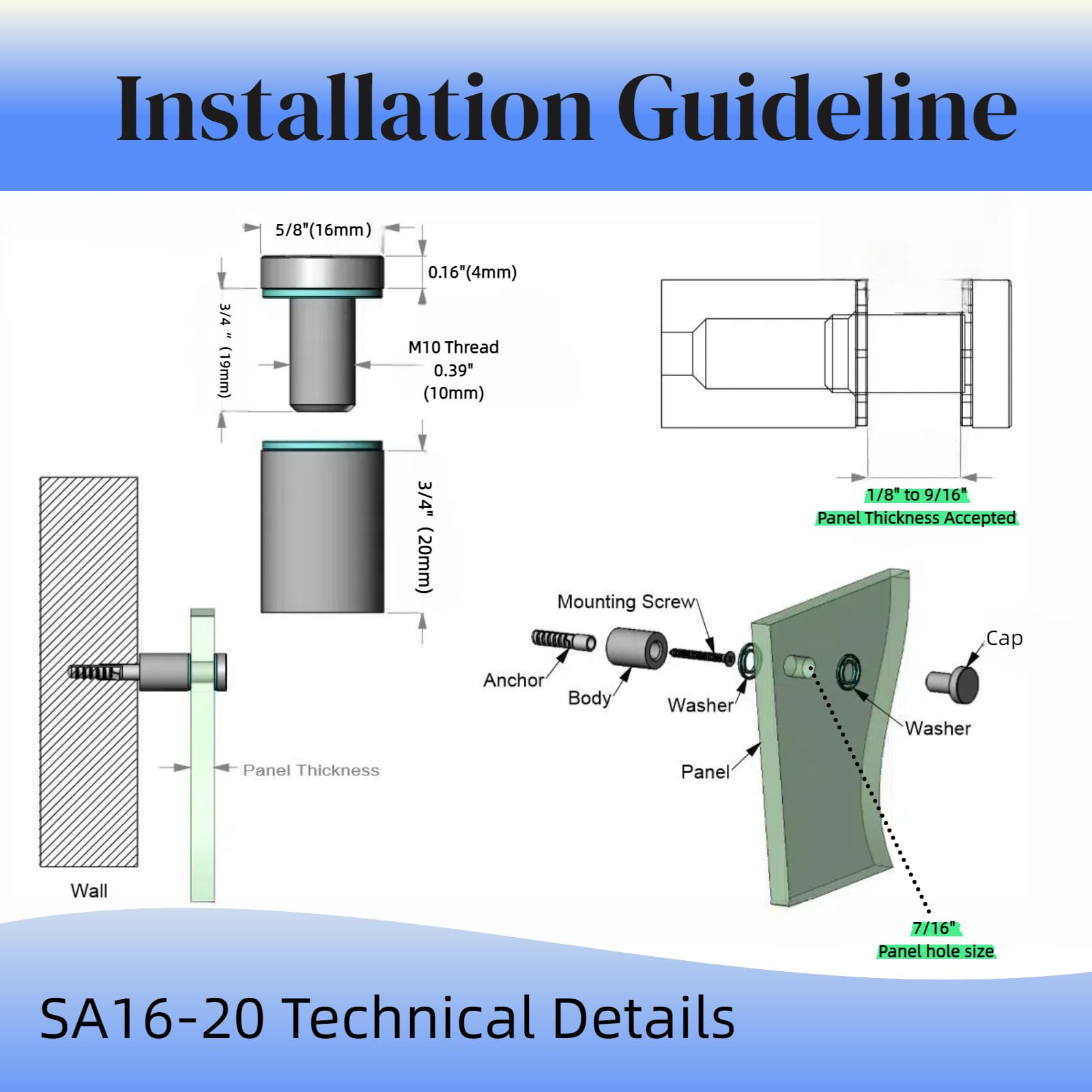 4 Pcs Aluminum Standoff Fixings - Image 3