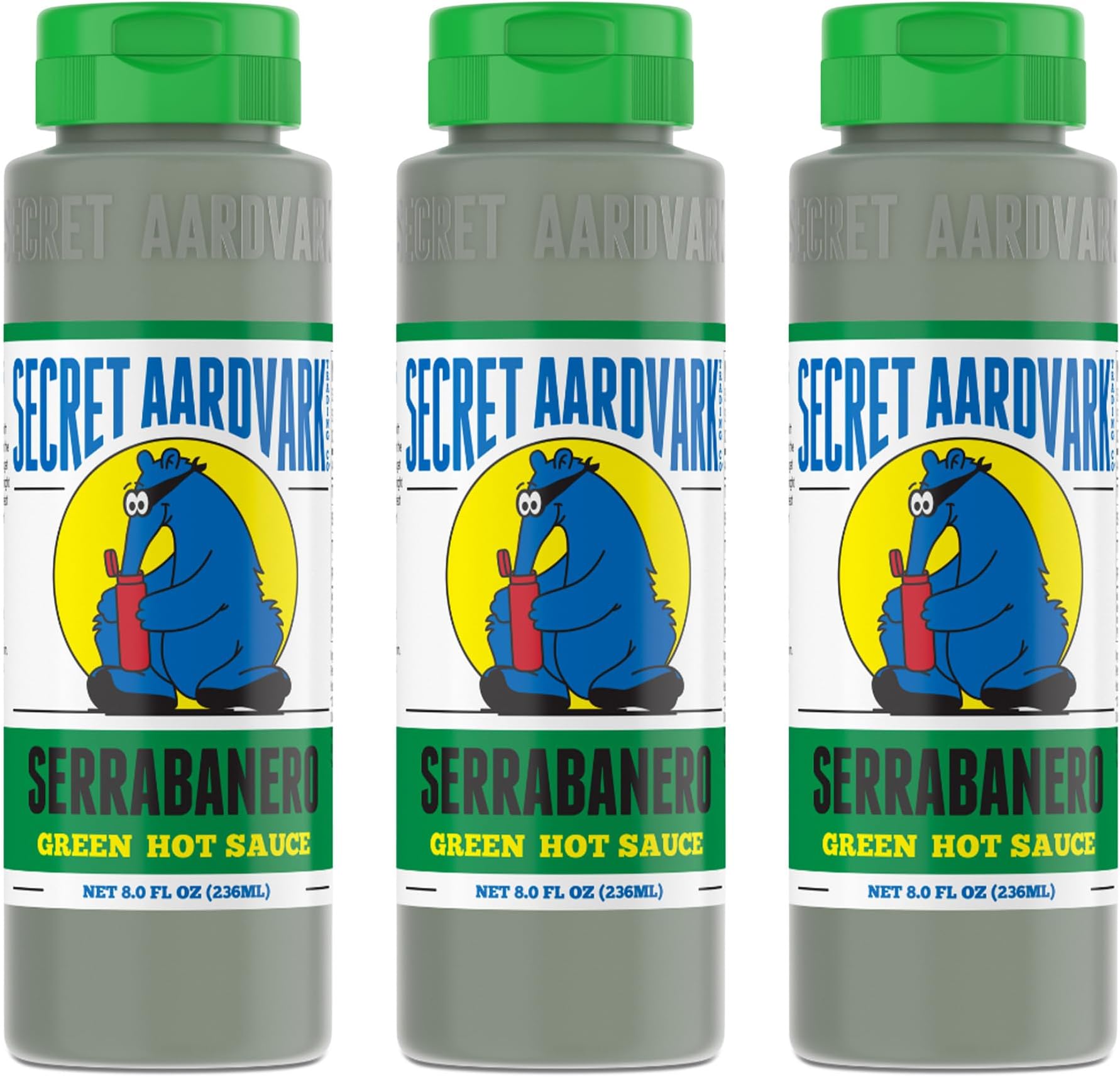 Serrabanero Hot Sauce - Serrano & Green Habanero Hot Sauce, Green Spicy Sauce, Non-GMO, Low Carb, Low Sugar, Green Hot Sauce & Marinade - 8 fl oz 3 Pack
