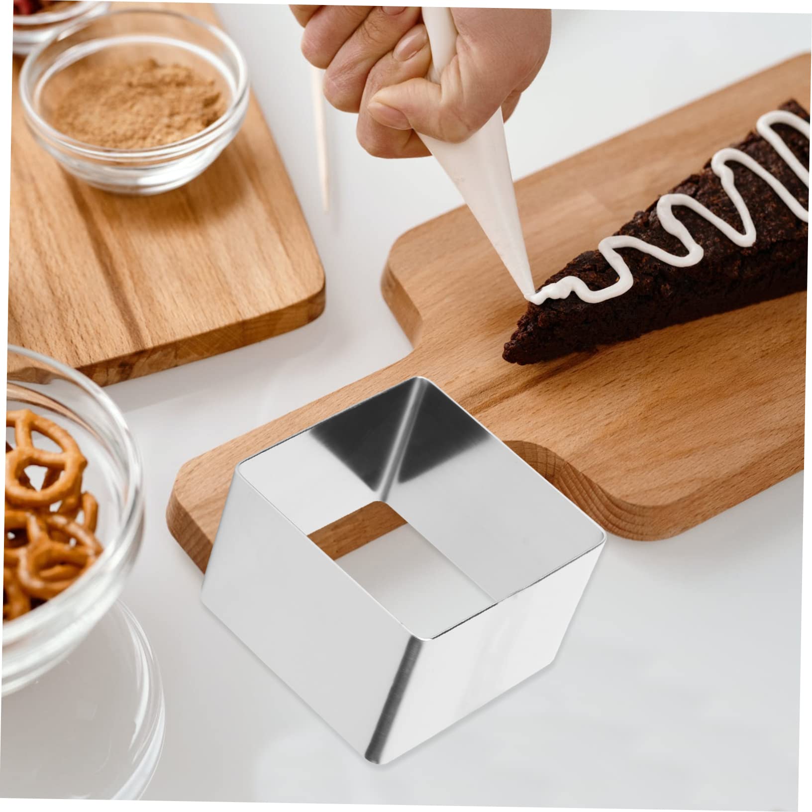 OFFSCH Stainless Steel Cake Ring Square Mousse Ring for Baking Cake Decor Mould Cookie Mould Pastry Cutter