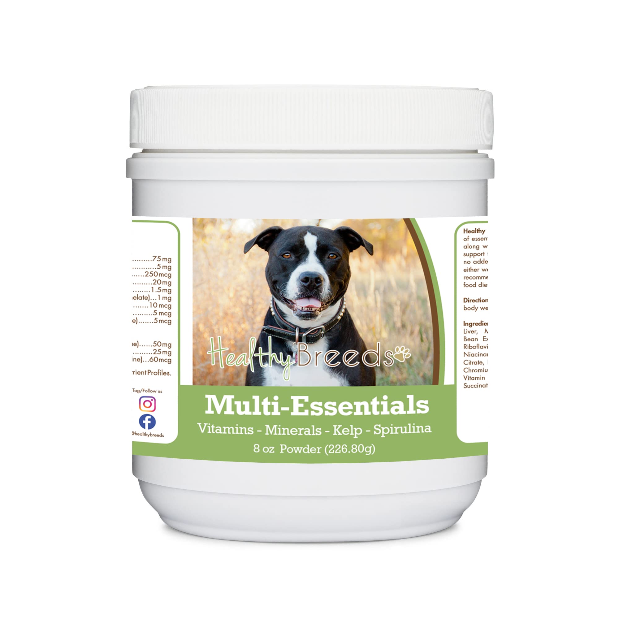 Healthy Breeds Pit Bull, Black, Multi-Essentials Powder for Dogs - an Ideal Supplement of Vitamins, Minerals &amp; Antioxidants for Your Dog - 8 oz