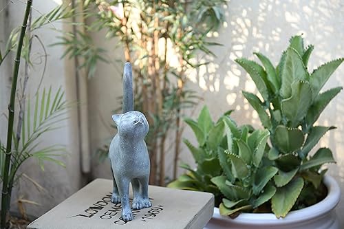 Miniatura 4 de Newman House Studio Juego de 2 figuras decorativas de gatitos para pareja y gato, decoración de jardín de granja de poliresina para gatos