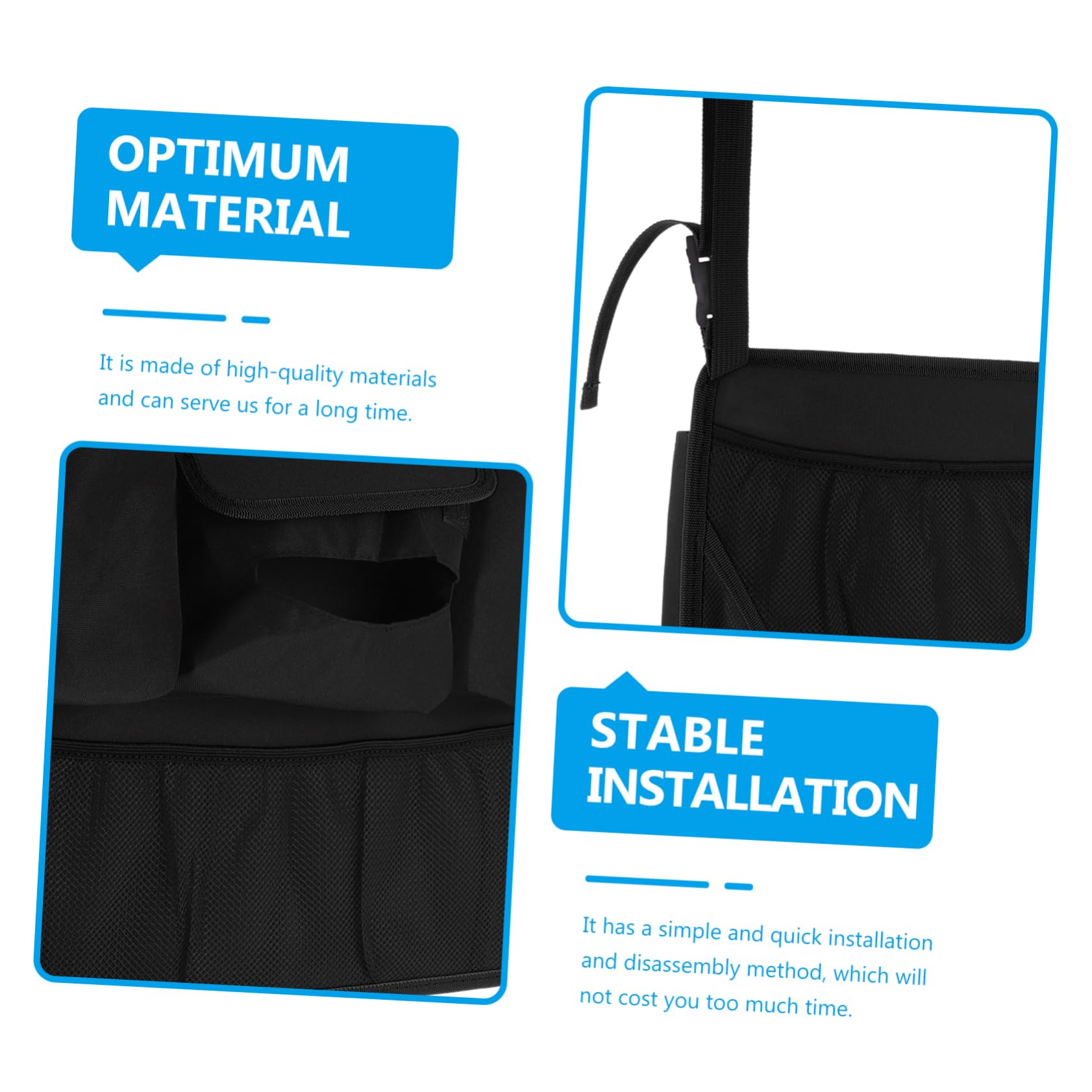 Auto Rücksitz Organizer 1 Stück aus Oxford Gewebe Schwarz