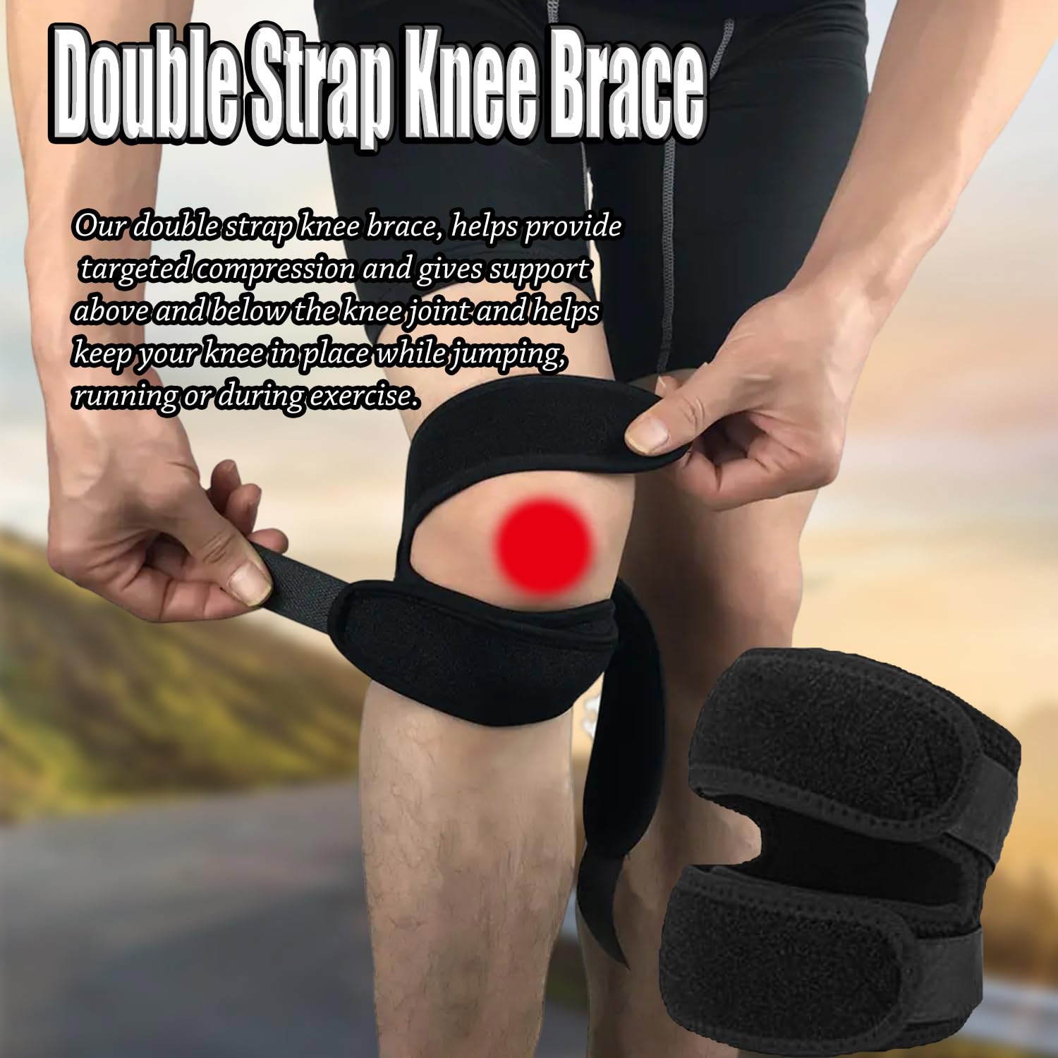 2 Stück Patellasehnenstützband, Silikon Knieband Flexibles