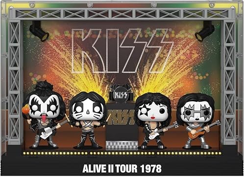 KISS Funko Pack 4 Figuras Pop! Moments DLX Vinilo Alive II 1978 Tour 3.5 in