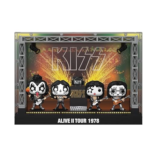 Funko Kiss Pack 4 Figurines Pop! Moments Dlx Vinyl Alive Ii 1978 Tour 9 Cm