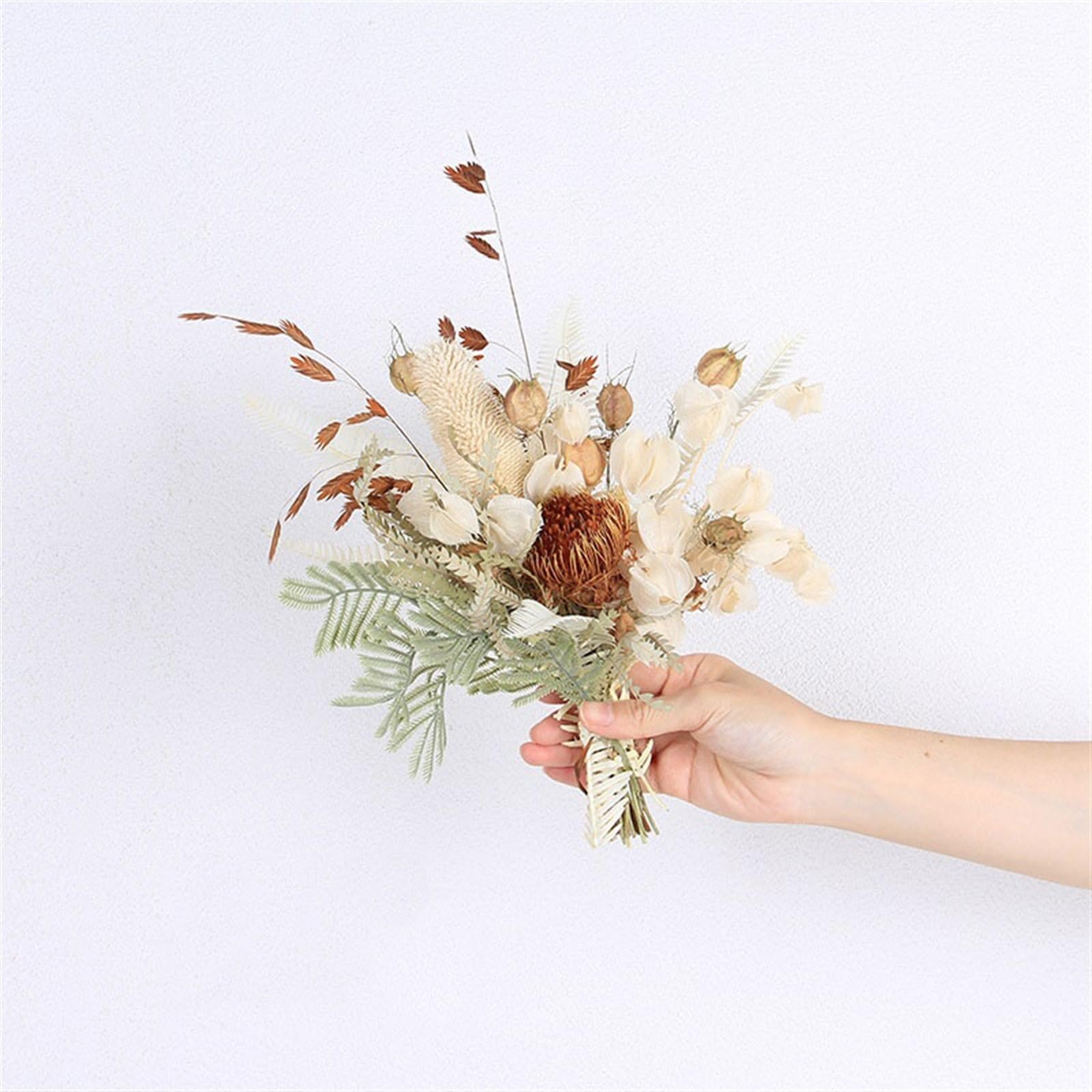 Fiori artificiali, composizioni floreali artificiali essiccate - Elegante centrotavola decorativo per la casa e il tavolino da caffè - Esposizione floreale finta morbida al tatto