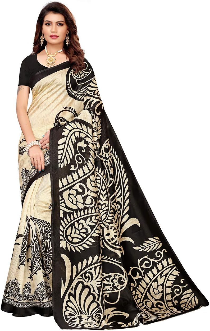 Being Banarasi Women's Banarasi Synthetic Saree (1975_B_Black)