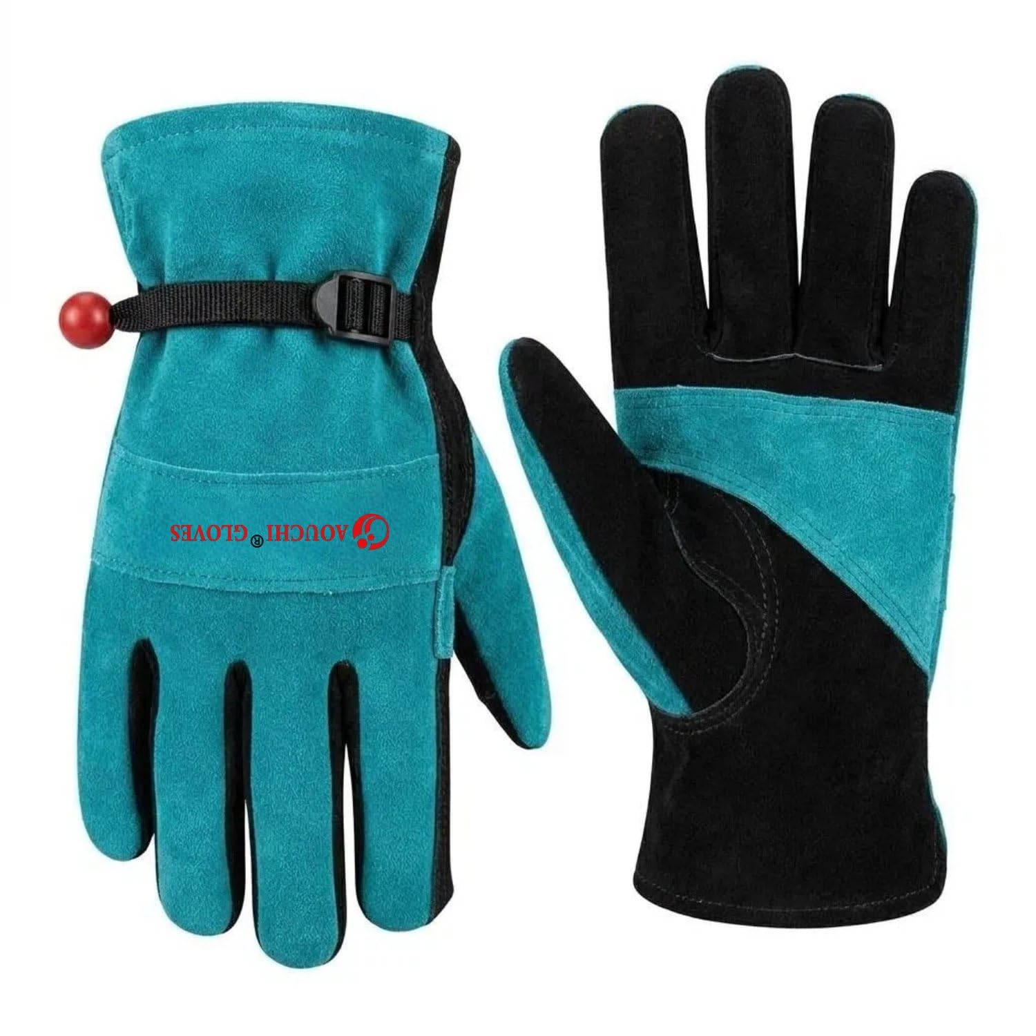 AOUCHI Leather Work Gloves for Men or Women.Gardening,S