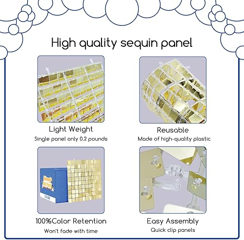 Miniatura 3 de Fondo de pared con brillo morado, 24 paneles cuadrados de lentejuelas brillantes, fondos de fotos para cumpleaños, aniversario, boda, graduación y