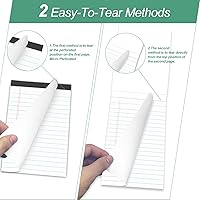 Vista 3 de 10 Blocs de Notas Legales de 4x6 Pulgadas Rayados con Líneas Perforados, Bloc de Escritura, Blocs Pequeños para Lista de Compras, Lista de Tareas