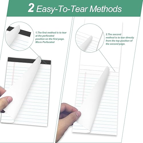Miniatura 3 de 10 Blocs de Notas Legales de 4x6 Pulgadas Rayados con Líneas Perforados, Bloc de Escritura, Blocs Pequeños para Lista de Compras, Lista de Tareas
