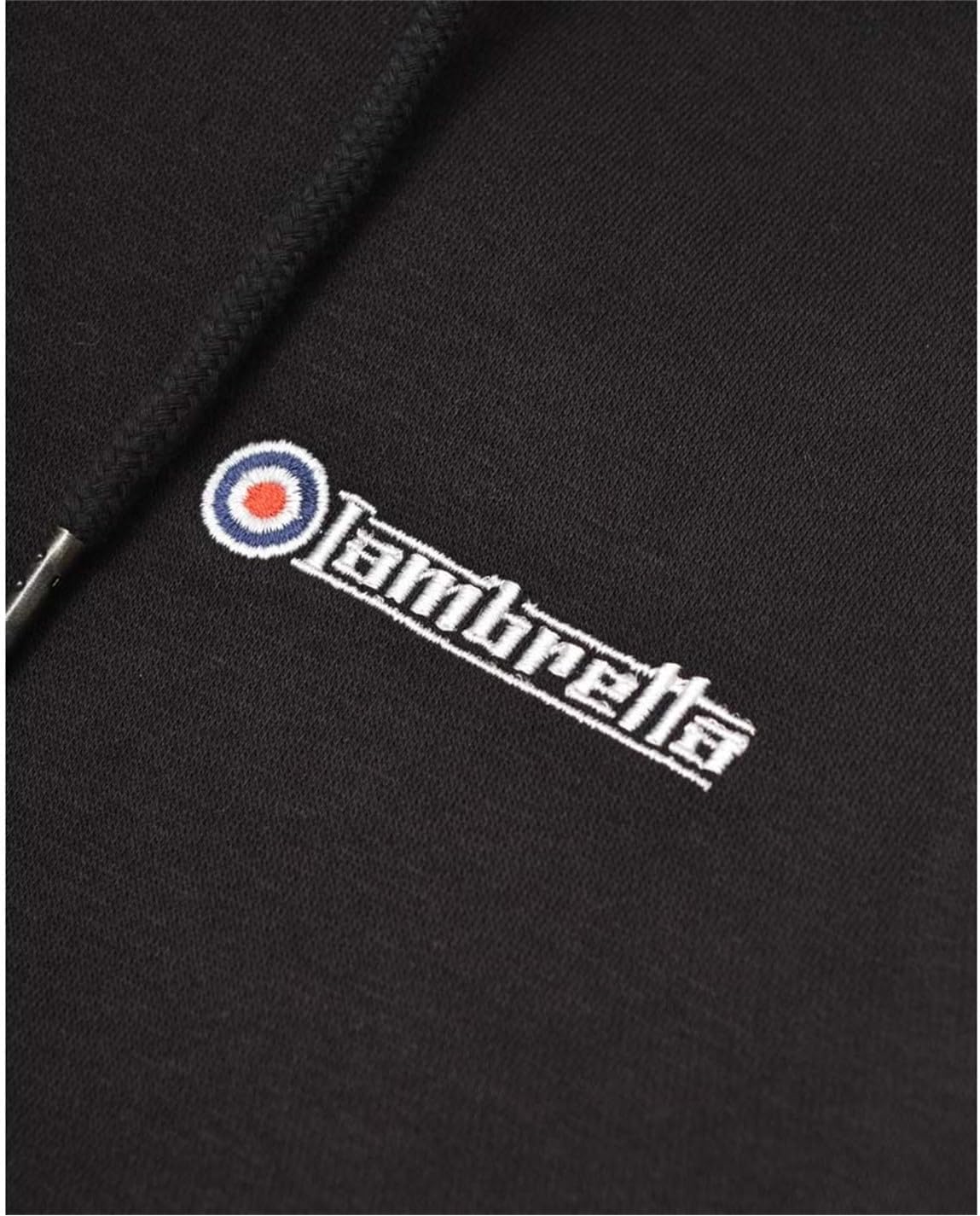 Black Lambretta Mens Full Zip Hoodie with Gold Branding