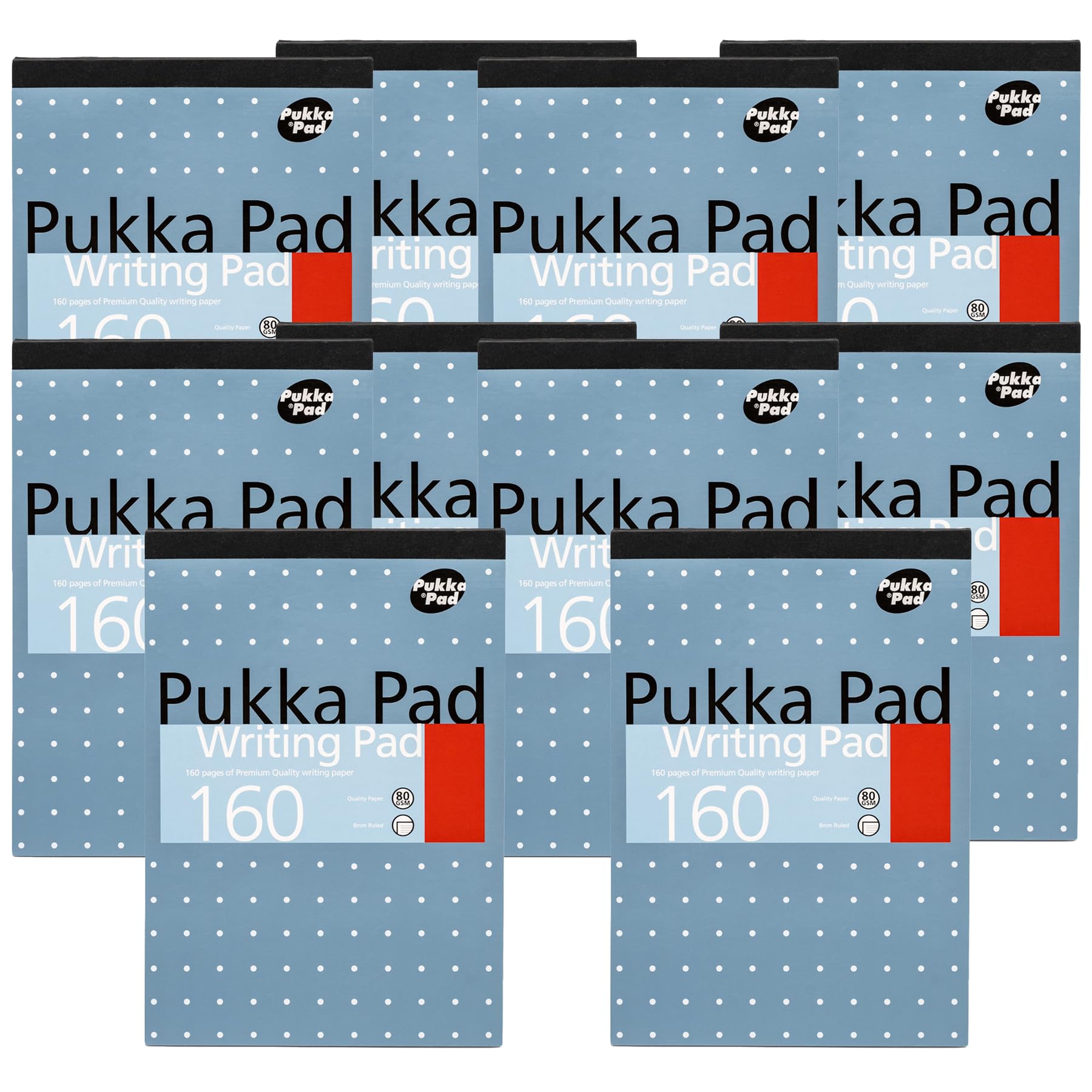 DLM Direct Pukka Pad A5 Writing Pads - 80GSM Paper Notebook 160 Pages Smooth Tear-Out Sheets Writing Book