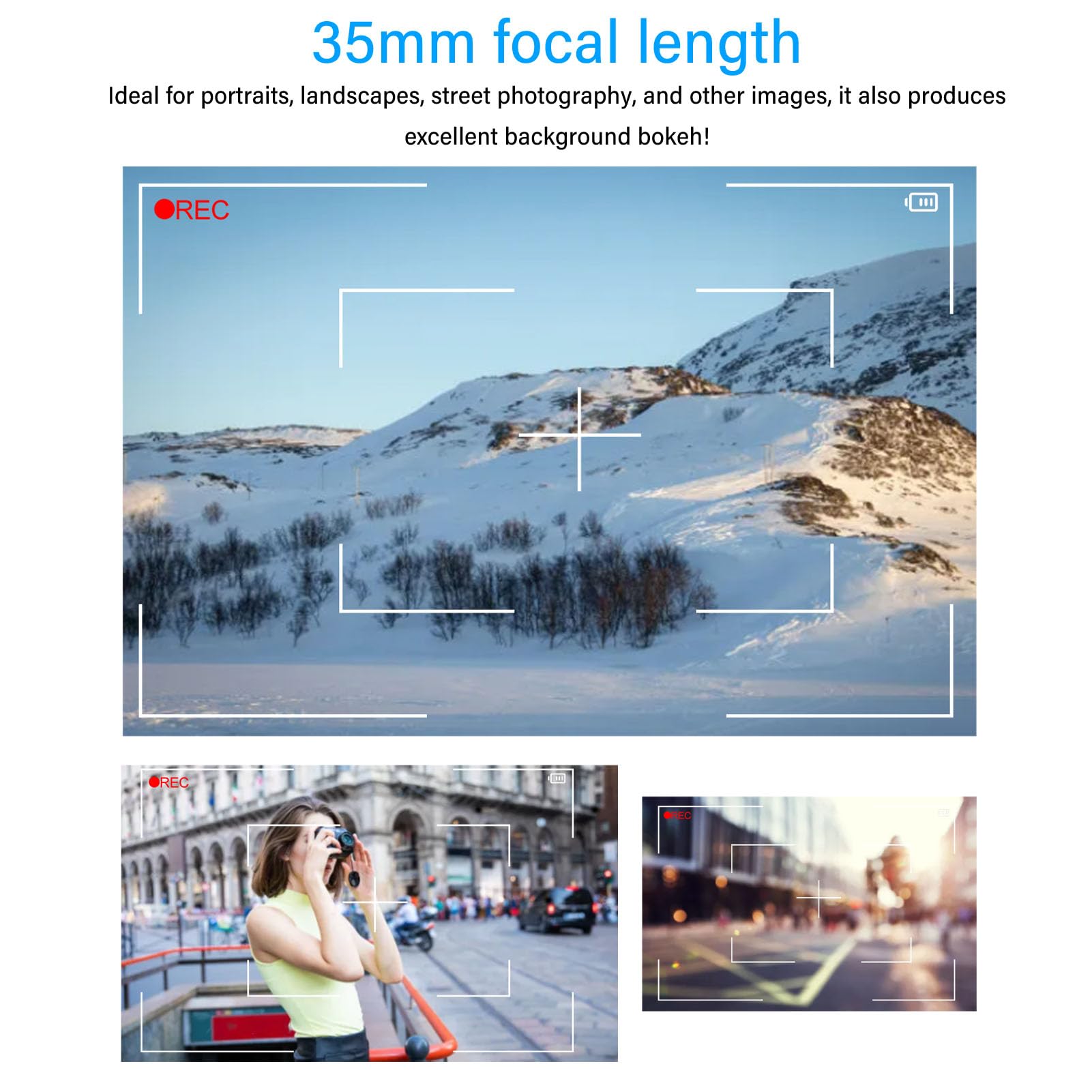 Camera Lens for, 35mm F1.4 Full Frame Portrait Lens Large Aperture Fixed Manual Focus Camera Lens for S1, S1R, S1H, S5, for SL, SL1, SL2, for FP, FP L (White)