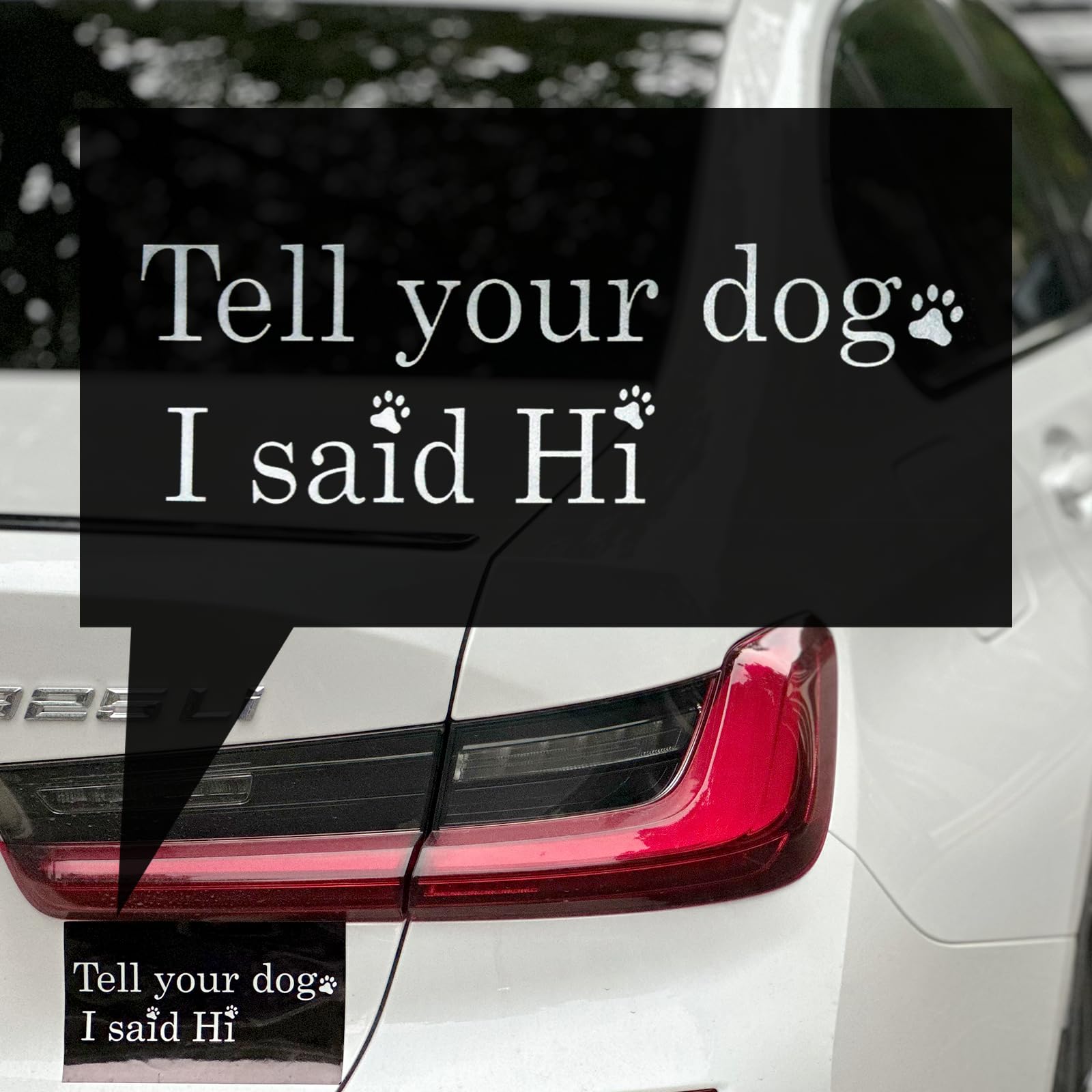 Tell Your Dog I Said Hi Car Magnet - Reflective Magnetic Sticker for Pet Lovers - - Eye-Catchy Design,Removable & Reusable (2 PCs) (Dog)