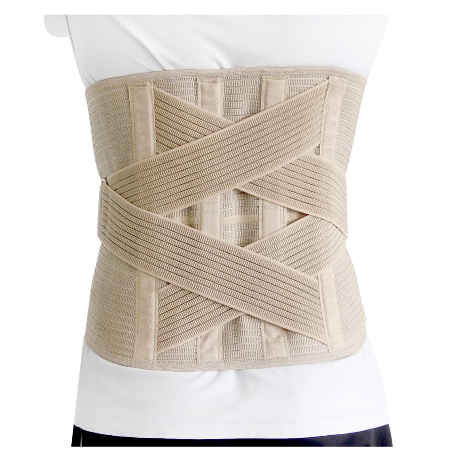 Tutore Lombare A Compressione per La Schiena, per Donne E Uomini, Regolabile, Correttore per La Vita da Lavoro, Cintura di Supporto per La Vita, Sollievo dal Dolore da St（Khaki-Medium）