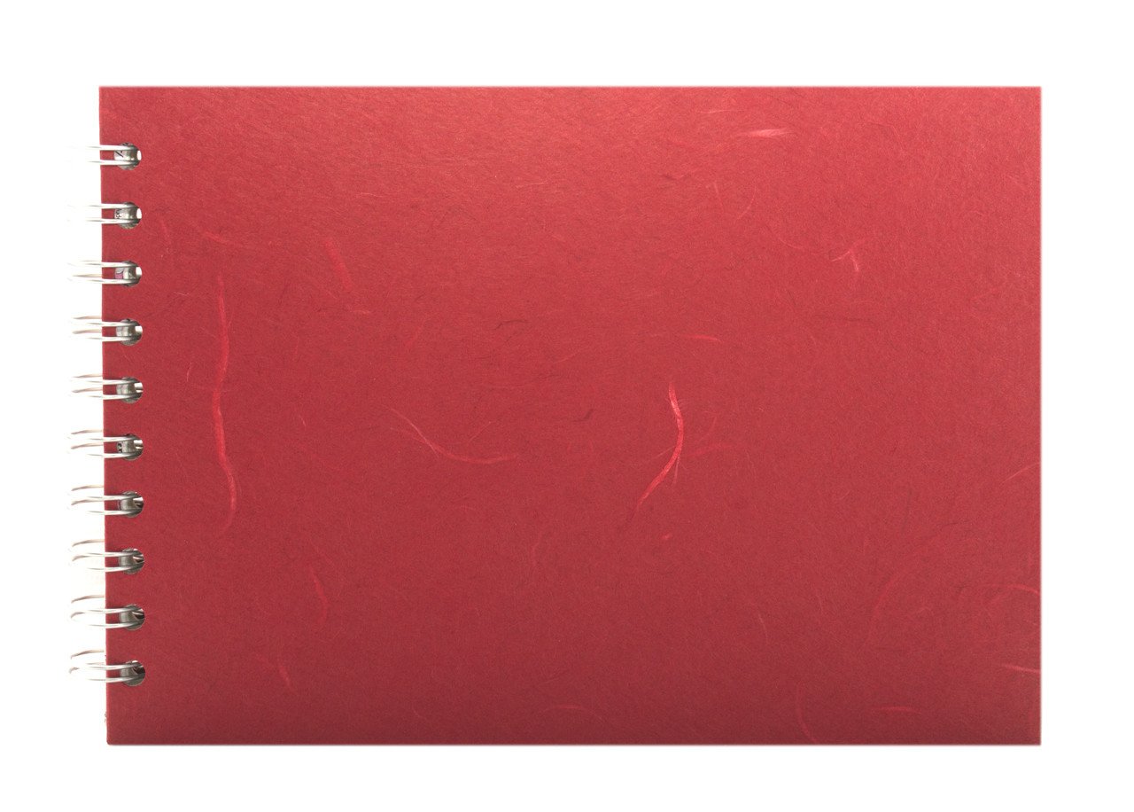 Pink Pig A5 Landscape Posh Silk Pig Sketch Book - Red