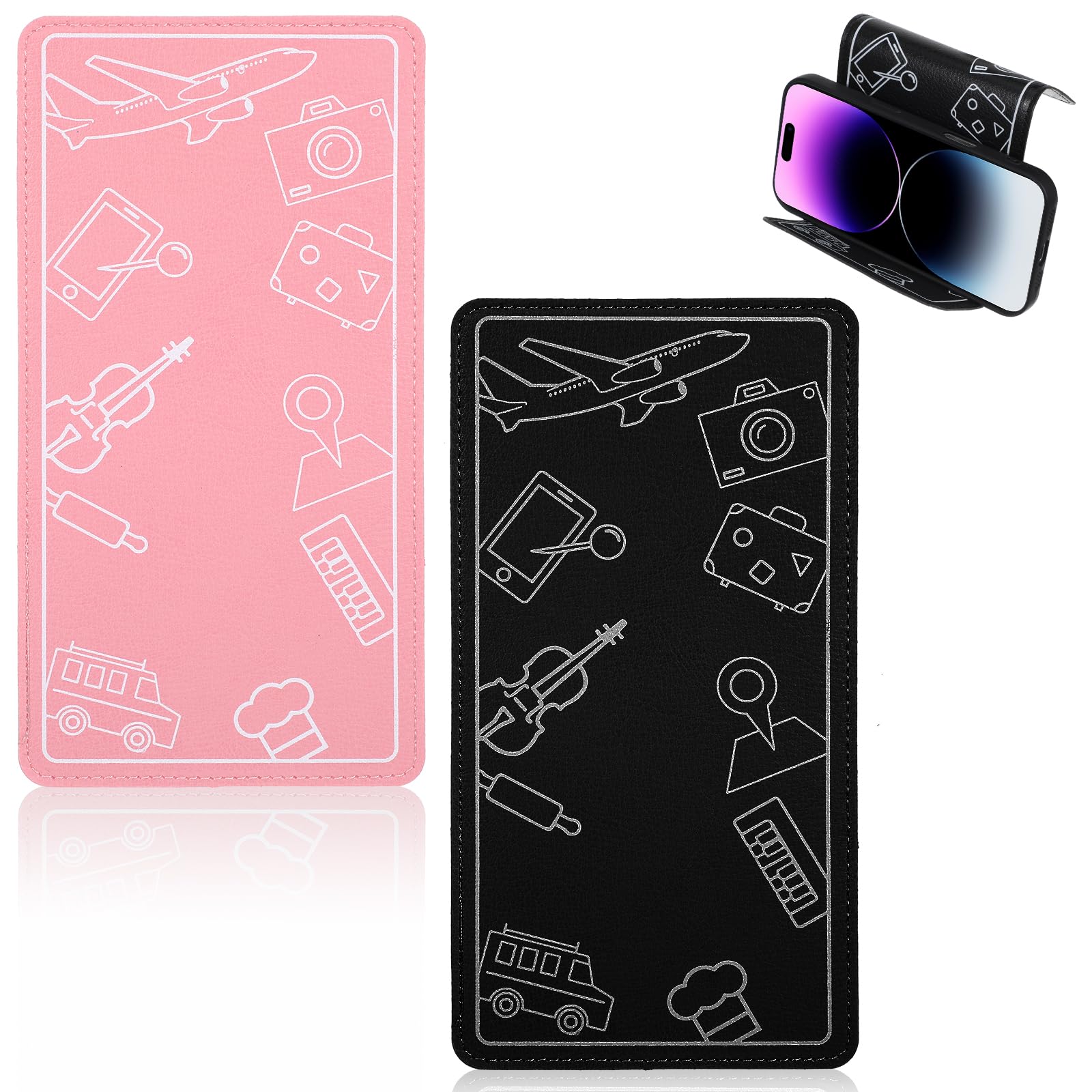 2 soportes para teléfono de avión, soporte flexible para teléfono, artículos esenciales de viaje para martphone, tablet