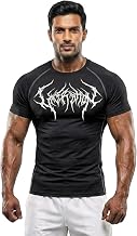 BULLAR Men's Polyester Blend Compression T-Shirt, Half Sleeve Athletic Sports Tight, Crew Neck, Slim Fit Tshirt for Fitness and Workout