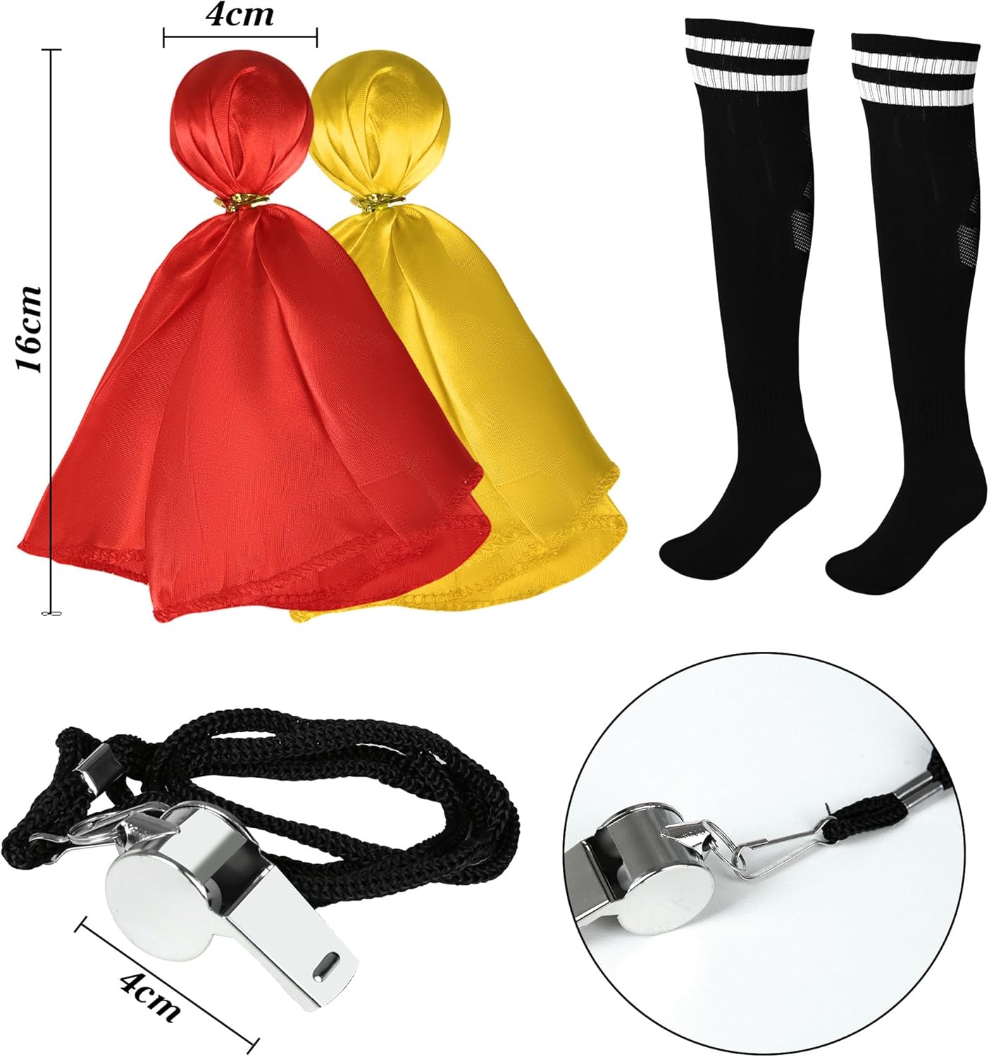 Angelaicos Referee Shirt for Men Women V-Neck Stripe Umpire Jersey Halloween Costume Set - Image 7