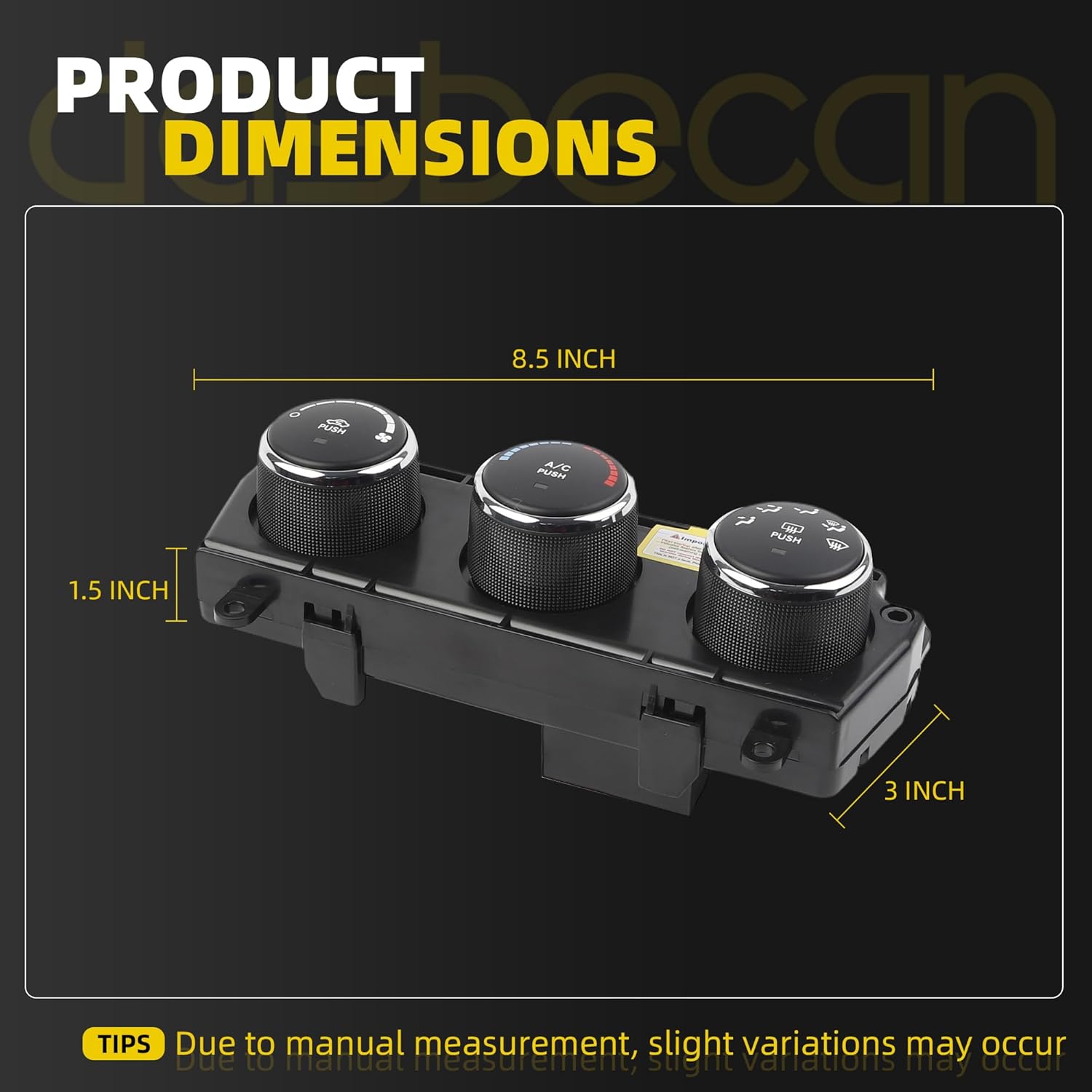 Dasbecan A/C Heater Climate Control Compatible With Jeep Wrangler 2014-2018 Replaces# 68197433AA 68197433AB