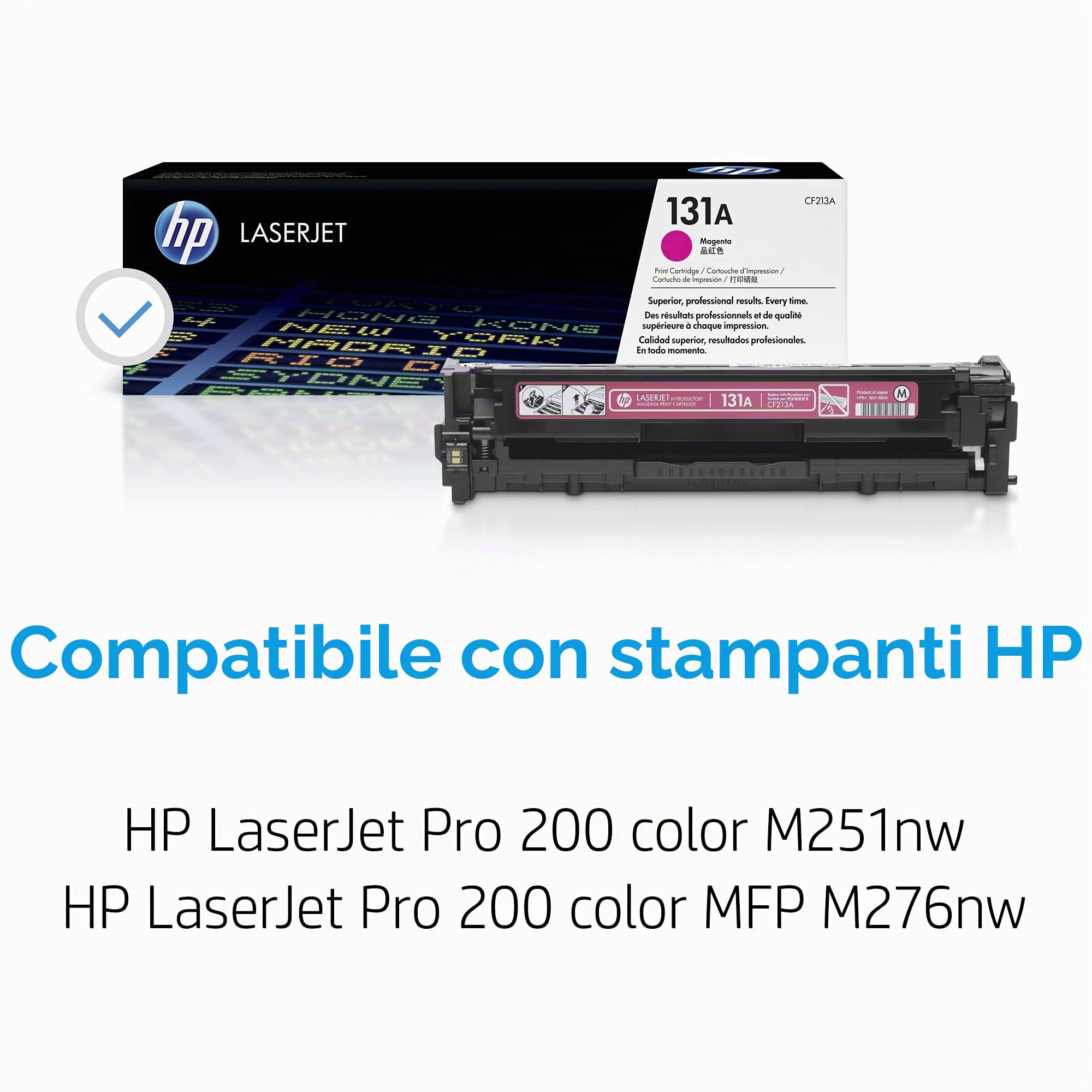 HP 131A CF213A, Cartuccia Toner Originale da 1600 Pagine, Compatibile con le Stampanti LaserJet Pro 200 color M251, 200 color MFP M276, Magenta