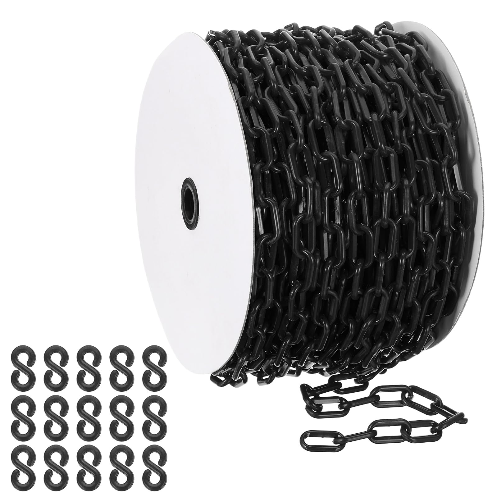 PATIKIL Chaîne plastique noire 164 pieds 6mm Chaîne sécurité plastique