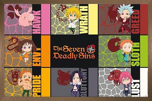 Miniatura 15 de Trends International The Seven Deadly Sins: Season 3 - Póster de pared de Chibi Sins, 34 pulgadas de largo x 22.4 pulgadas, versión enmarcada