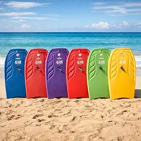 Prancha Bodyboard Aloha 87cm com Leash de Segurança, Estrutura Reforçada em Poliestireno para Praia, Ondas e Verão