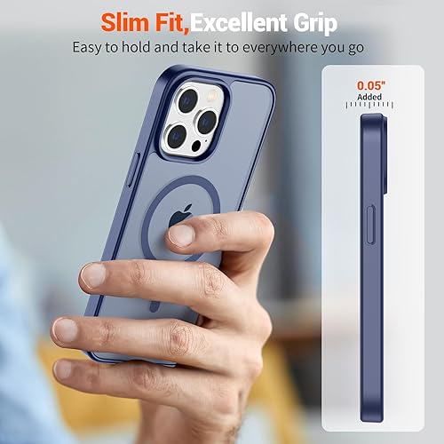 Miniatura 557 de SUPFINE - Funda magnética para iPhone 13 Pro Max (compatible con MagSafe), (protección contra caídas de grado militar de 10 pies), delgada, Negro