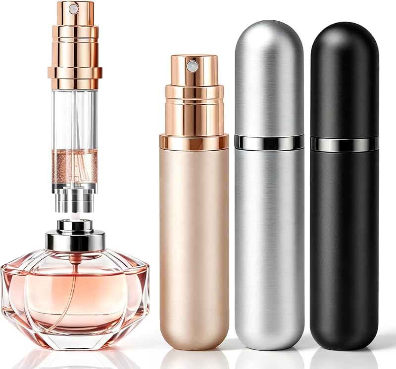 Frasco Atomizador Recarregável para Perfume DOMOTECH 5 mL com Abastecimento pela Base, Pacote com 3