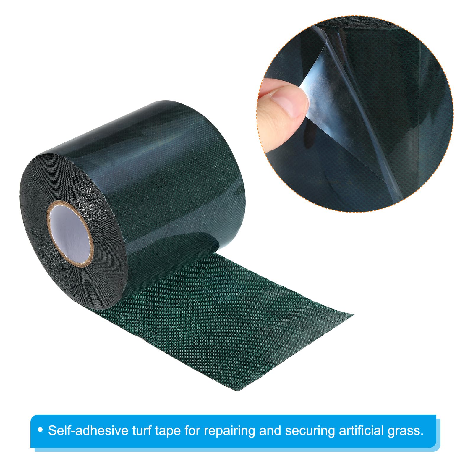 PATIKIL Gazon Ruban 4" x32 Ft, Double Face Auto Adhésif Artificiel Herbe Couture Ruban pour Jardin Pelouse Jointage Intérieur Extérieur Moquette Tapis, Vert