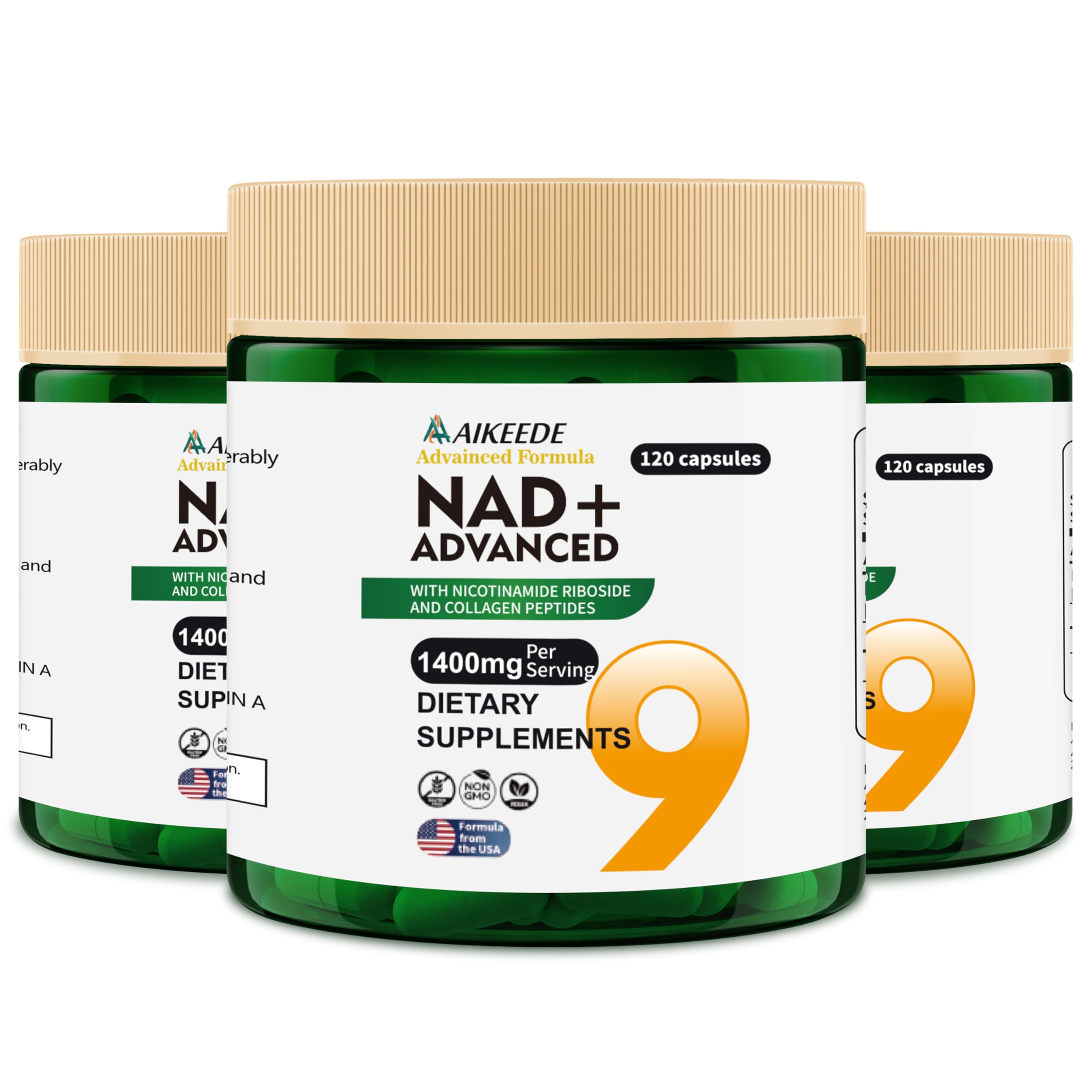 NAD Supplements,Liposomal NAD+ with Resveratrol,1400mg Per Serving,120 Capsules,Supplements for Anti-Aging,Skin Repair,Fatigue Relief,Immunity Enhancement and Antioxidant 3