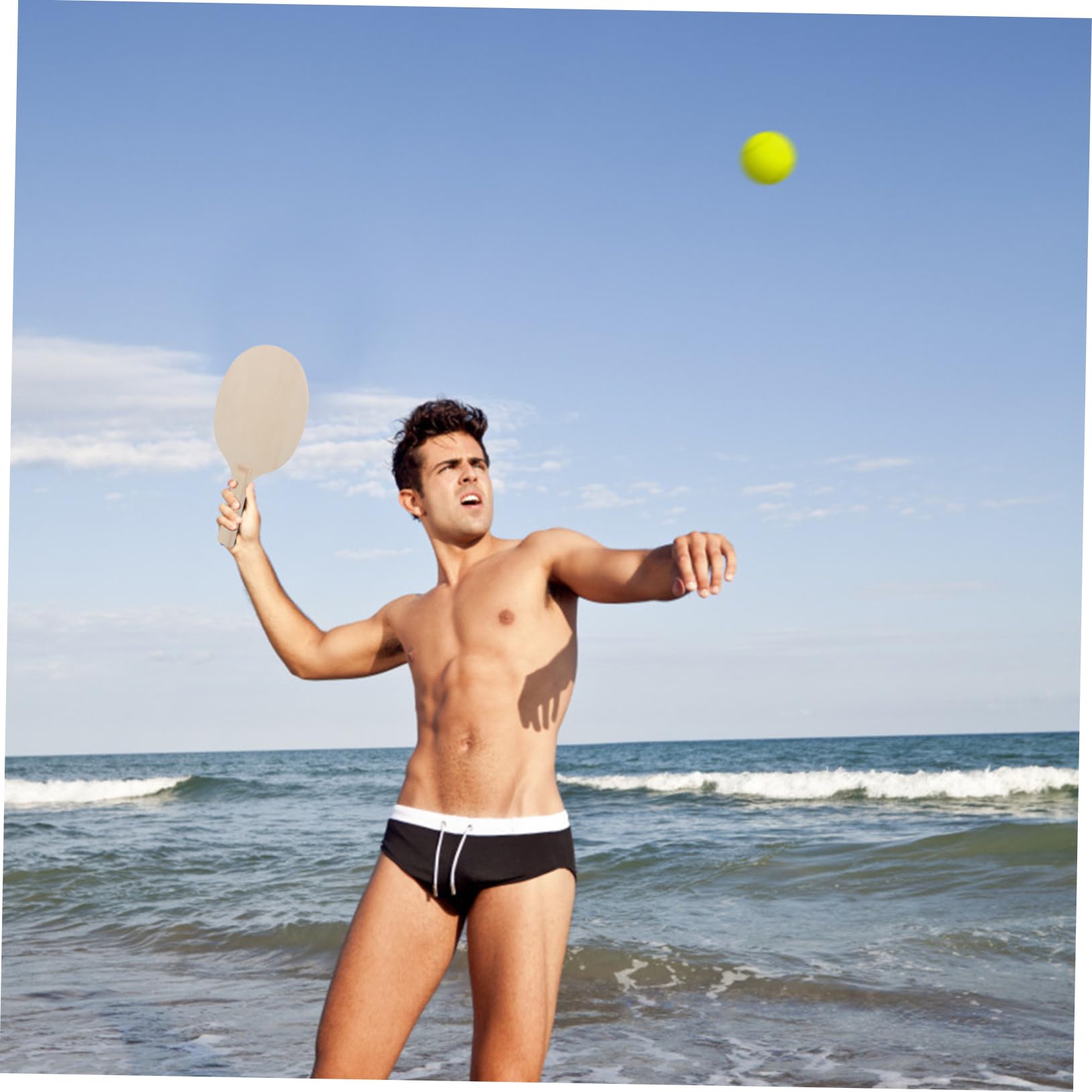 GANAZONO Set Racchette Badminton da Spiaggia 4 Pezzi in Legno Marrone