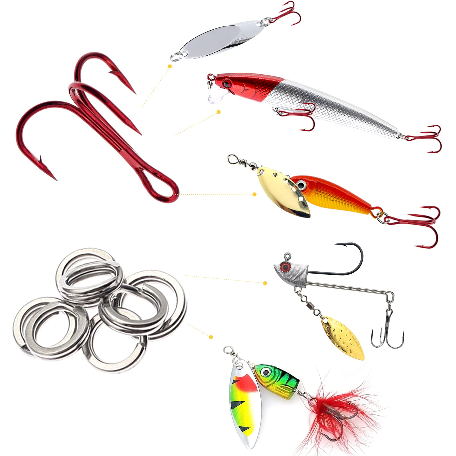 200 pcs fishing hooks Pc. High Carbon Steel Set with box  Sunrise Fishing Co 200Pcs Strong Carbon Steel Sharp