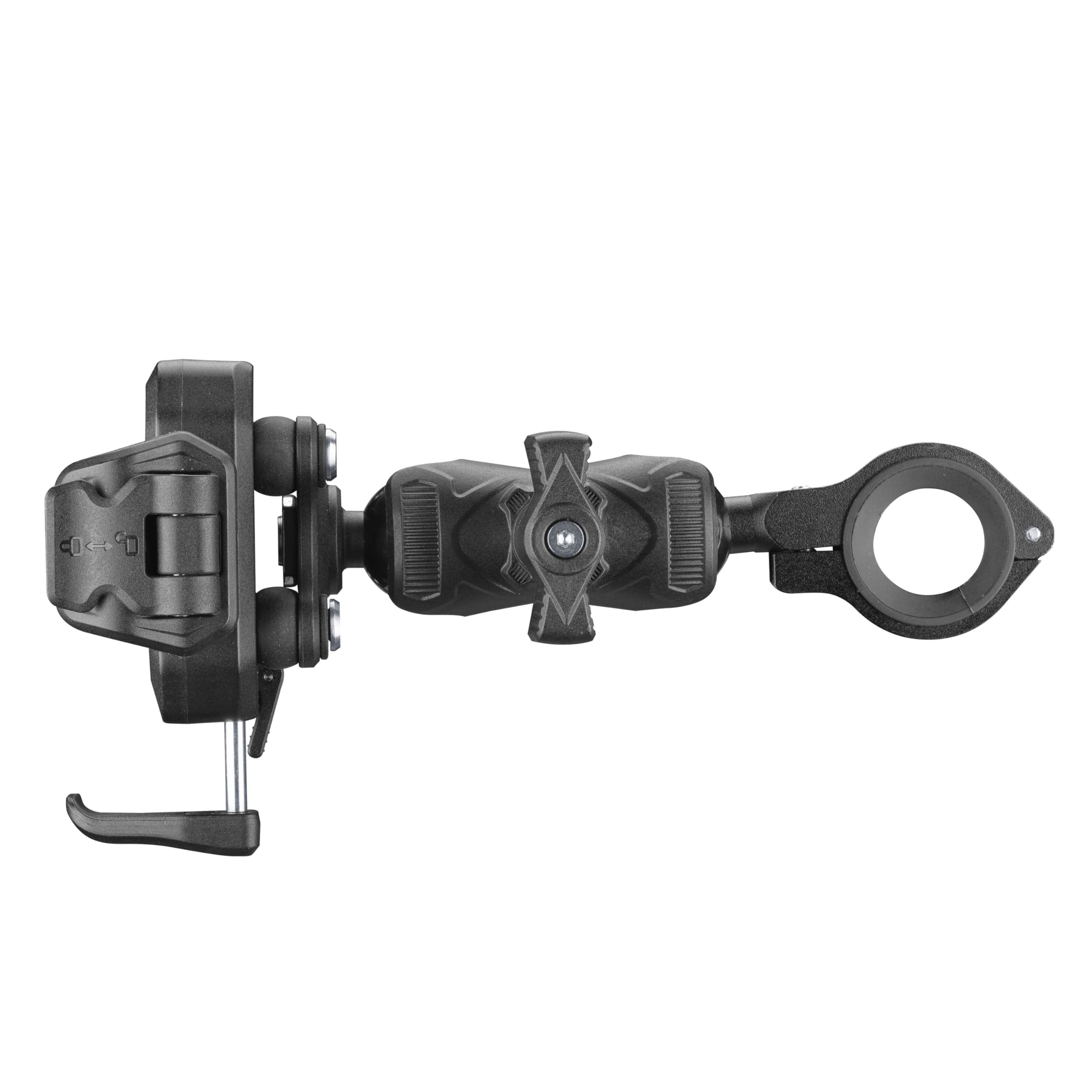 Interphone - Support de téléphone Crab 26 Pro pour Guidon de Moto et vélo avec libération Rapide, Anti-Vibrations Premium, Bras articulé en Aluminium, sûr pour l'utilisation de Votre Smartphone en