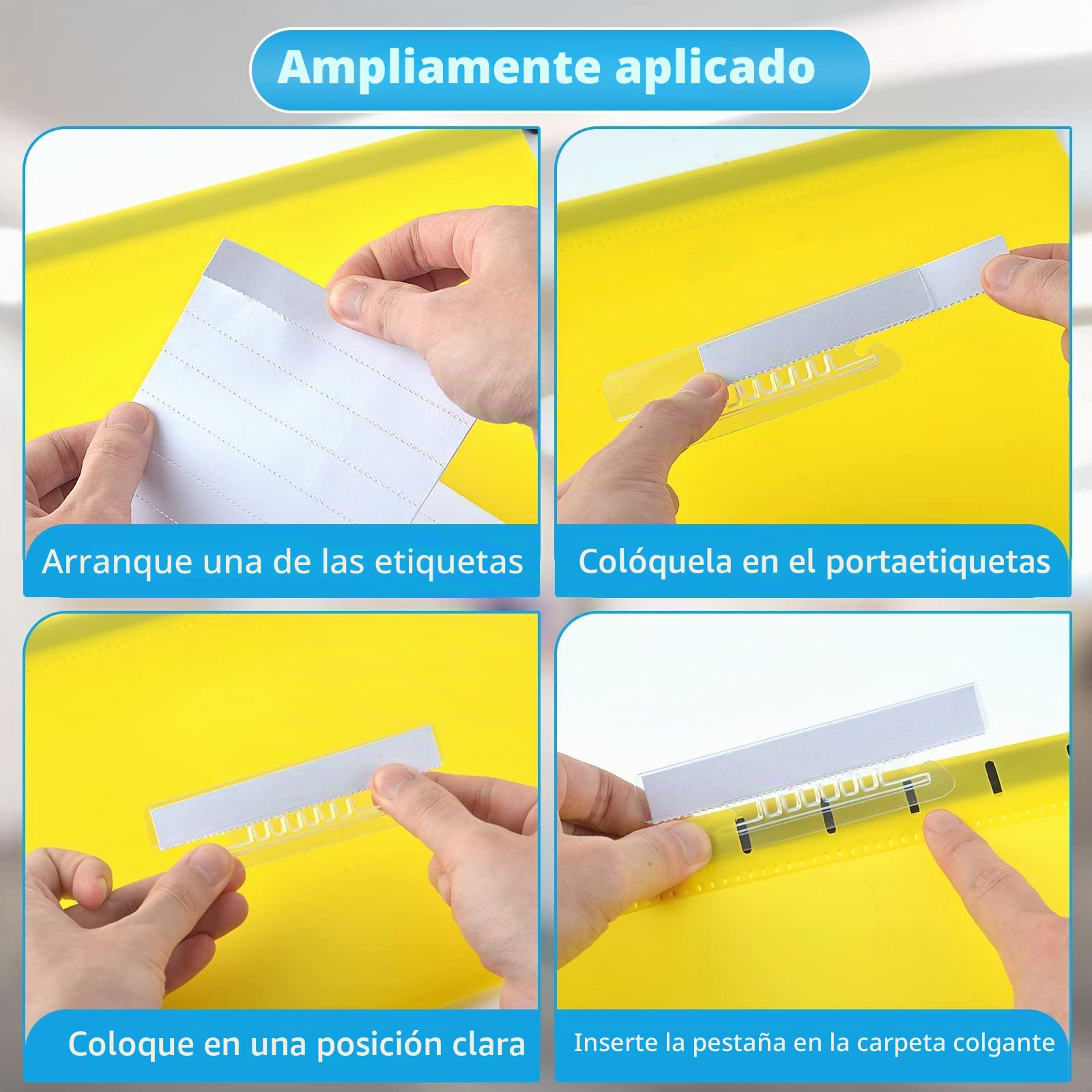 100 pestañas transparentes para carpetas colgantes de 4 pulgadas, pestañas transparentes para colgar carpetas de archivos para carpetas colgantes de 3 1/2 pulgadas con pestañas para colgar