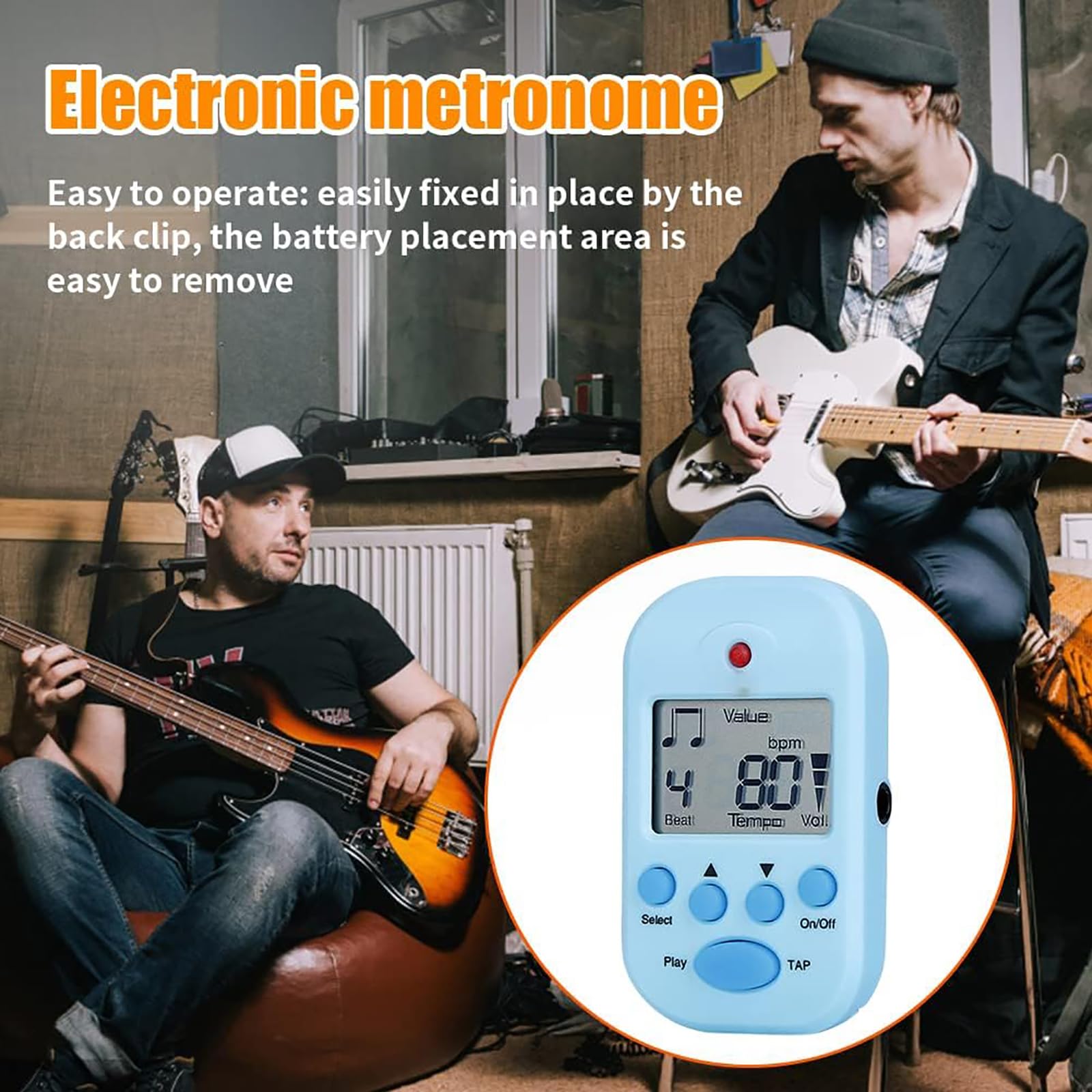 Przenośny Metronom Elektroniczny, Mini Metronom Cyfrowy Z 10 Wartościami Rytmu I Funkcją Dwukanałowego Wyjścia Słuchawkowego, Zakres Tempa Od 30 Do 280 Uderzeń Na Minutę, Na Fortepian, Gitarę
