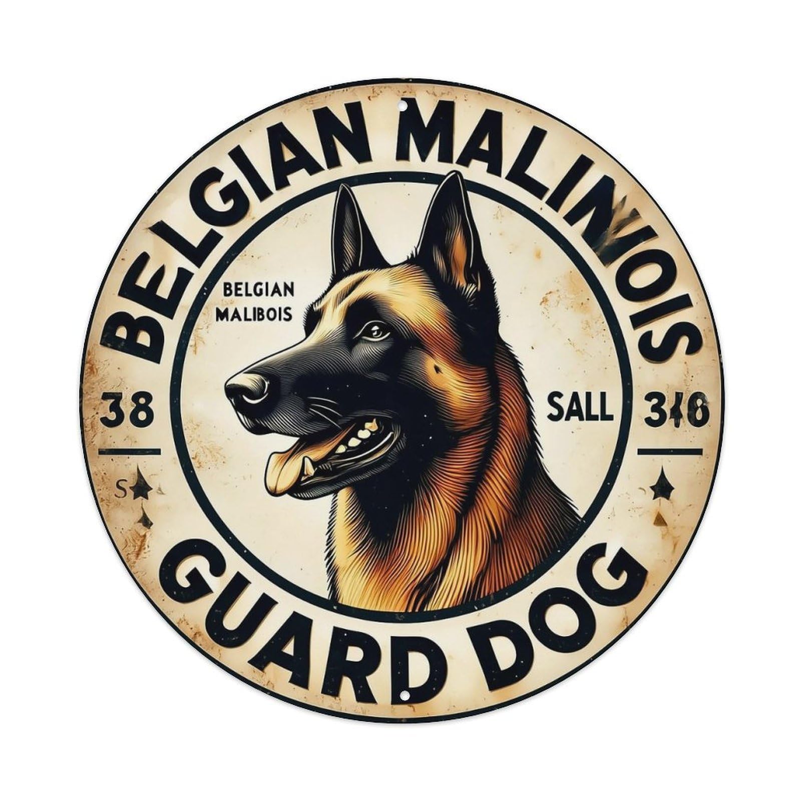Belgian Malinois Guard Dog Sall Metal Tin Sign Plaque