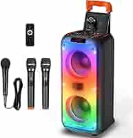 ワイヤレスマイクスピーカーセット、ラウドスピーカー、カラオケ Amazon | Verkstar カラオケマイク Bluetoothマイク 無線マイク