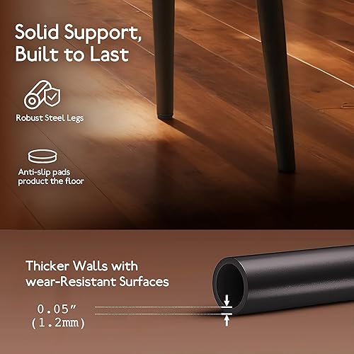 Miniatura 4 de Juego de 4 sillas de comedor de cocina, modernas sillas de comedor tapizadas, sillas de mesa de comedor de tela con patas de metal, sillas de cocina