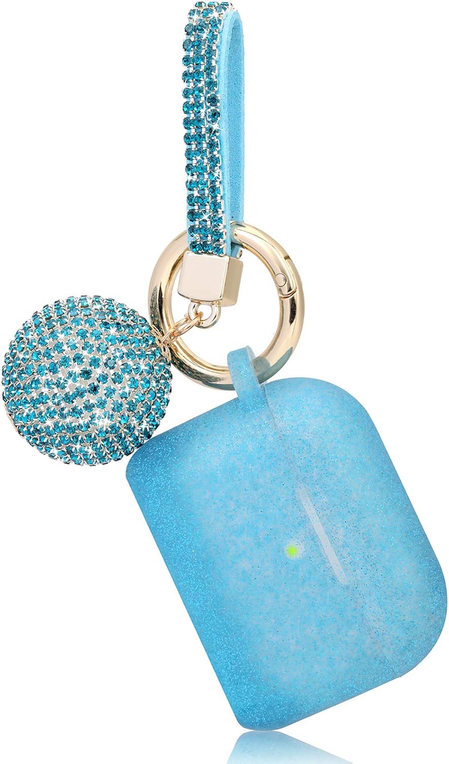 Filoto Airpods Pro Case Cover for Apple AirPods Pro Charging Case, Cute AirPod Pro 3 Soft Silicone Protective Skin Case with Accessories Keychain Ring/Disco Ball Best Gift Women Girls (Peacock Blue)