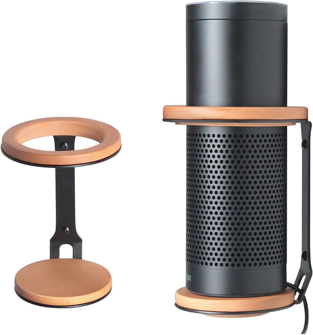 JackCubeDesign Amazon Echo Wall Mount Bamboo Iron Speaker Guard Stand Holder for Alexa Echo with Strong Support – :MK326A