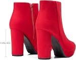 DREAM PAIRS Femmes High Chunky Talon Bottes de cheville Plateforme Courtes Bottes pour femmes