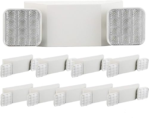 Vista 21 de Paquete de 2 luces de emergencia para negocios, con batería de respaldo, cable duro, certificado UL 924, CA 120/277V, luz de emergencia LED