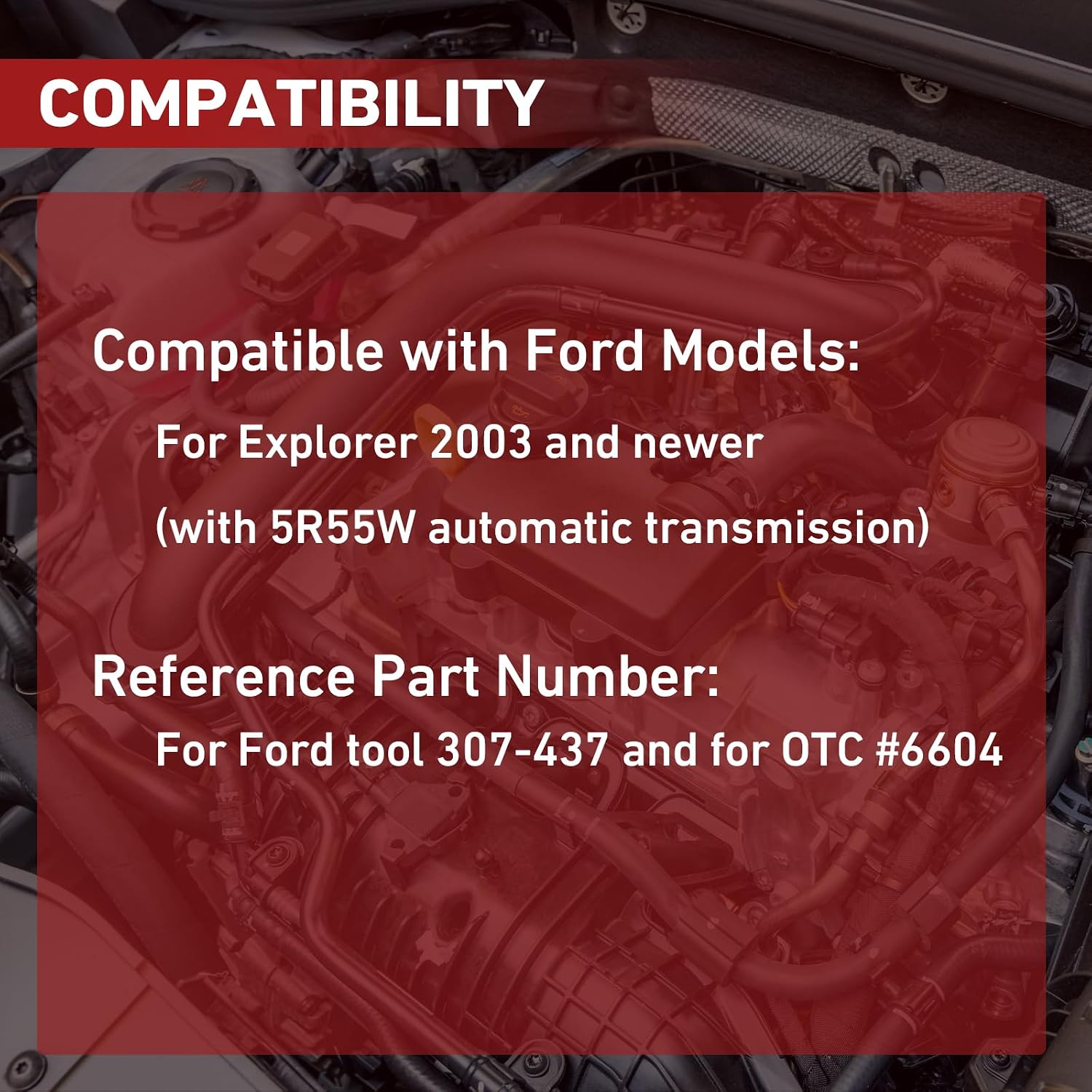 Transmission Fluid Fill Adapter compatible with Ford 5R55W 5R55S Transmissions Replacement Tool for Ford 307-437 6604 Tools