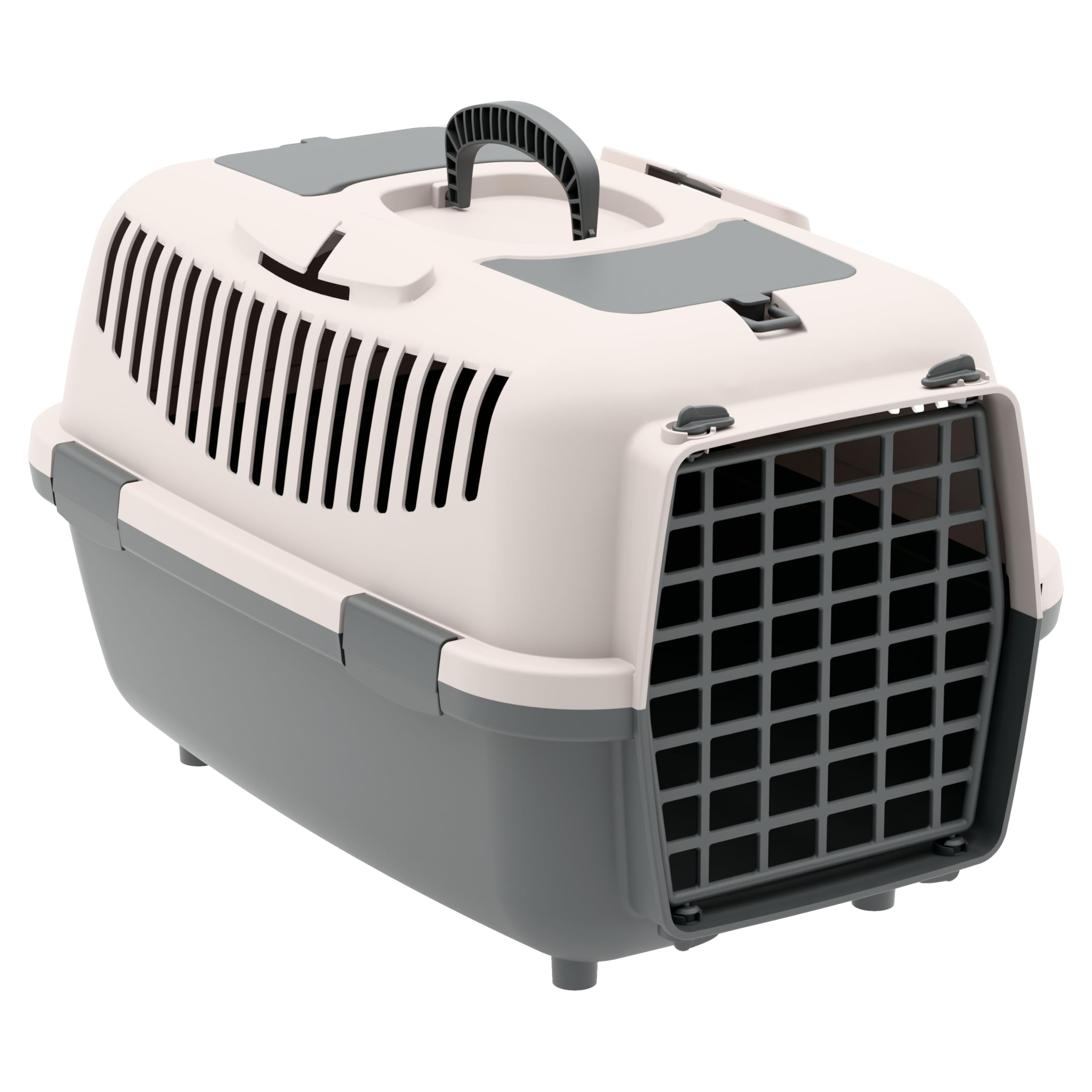Nomade 2 Transportbox Katze und Hundebox - Transportbox für kleine Hunde und Katzen - 55 x 36 x 35 cm - Kann bis zu 8 kg tragen. Robustes Polypropylen. Türen aus Kunststoff